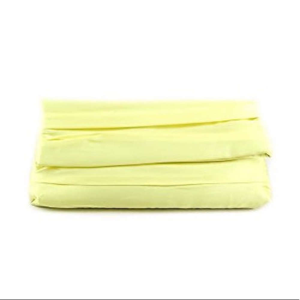 Yellow Pleated Satin Clutch Bag